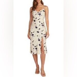 NWT WILLOW Audrey Floral Cowl Neck Silk Satin Slipdress XS